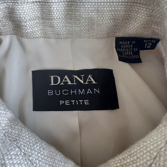 Dana Buchman Vintage Women's Blazer Size 12P Beige/Tan Lined Wool Blend - Picture 7 of 8